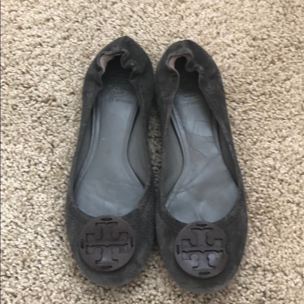 Tory Burch Gray Suede Reva Flat